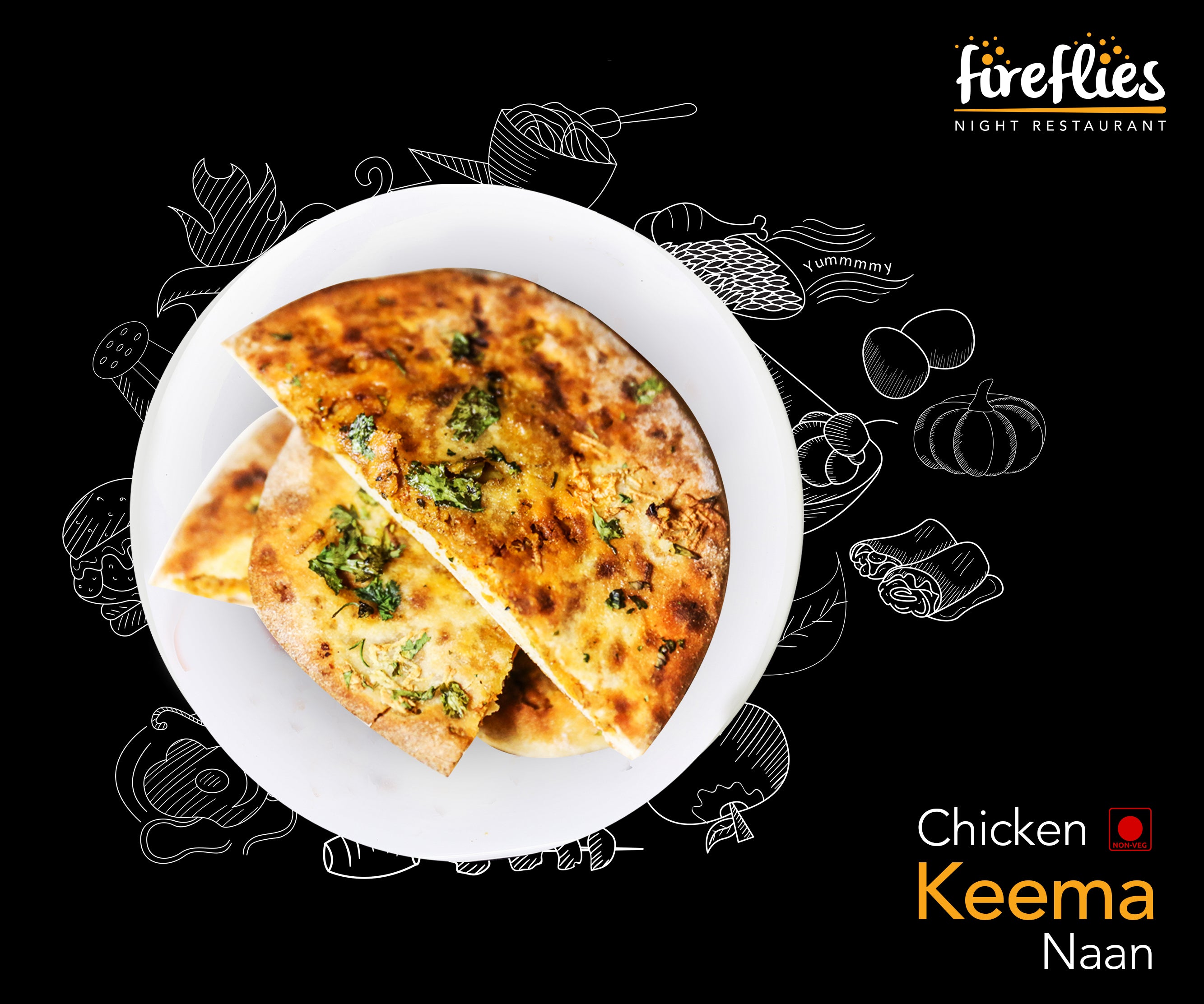 Chicken Keema Naan - fireflies