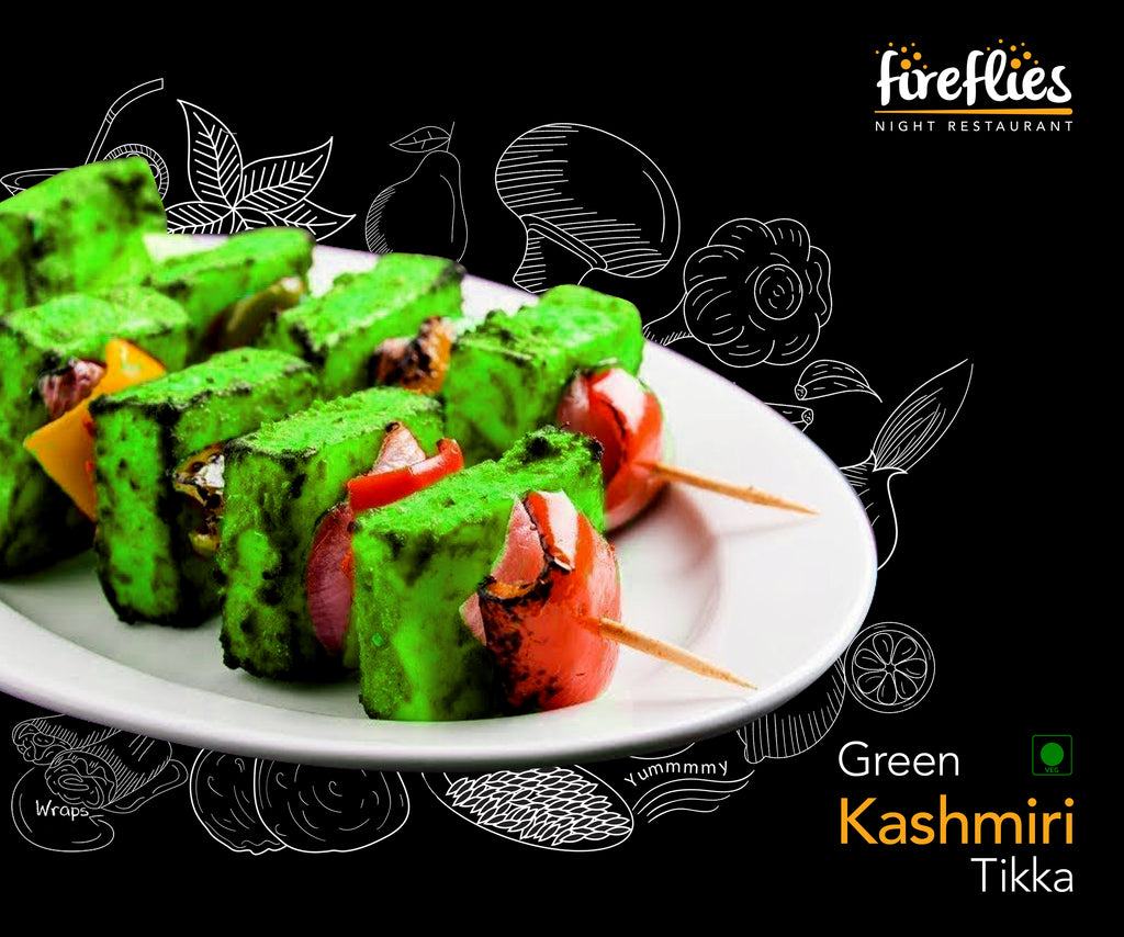 Green Kashmiri Paneer Tikka - fireflies