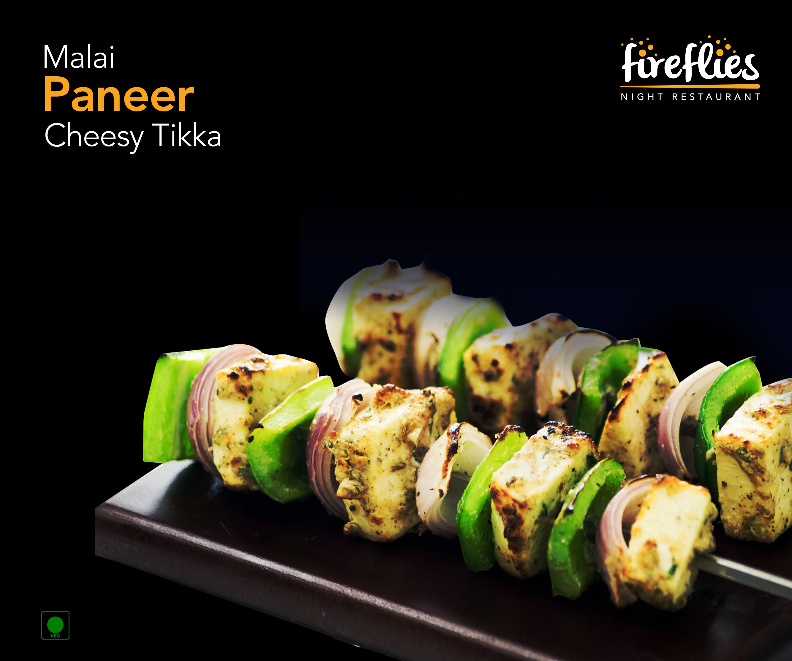 Malai Paneer Cheese Tikka Roll - fireflies