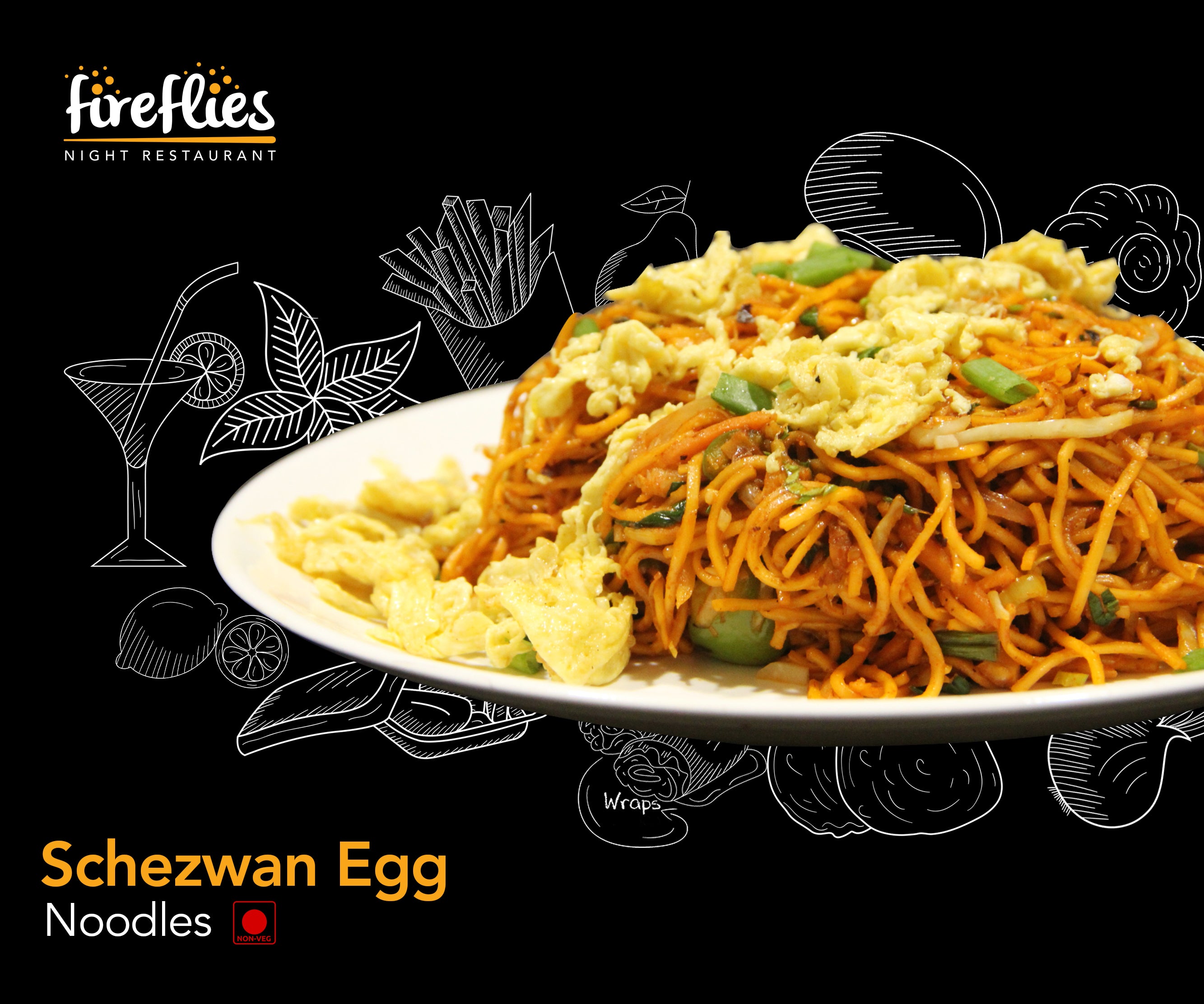 Schezwan Egg Noodles - fireflies