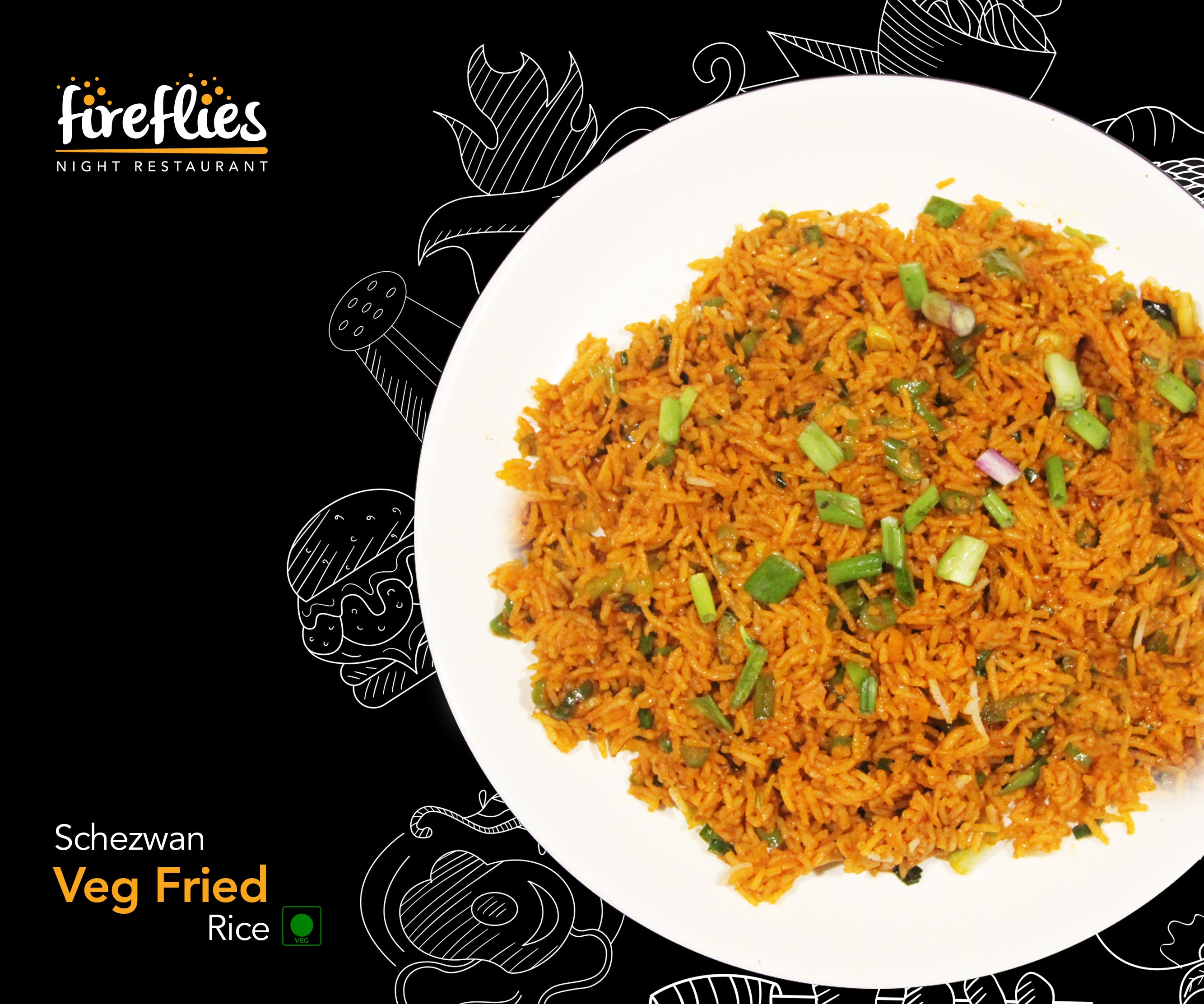 Schezwan Veg Fried Rice - fireflies