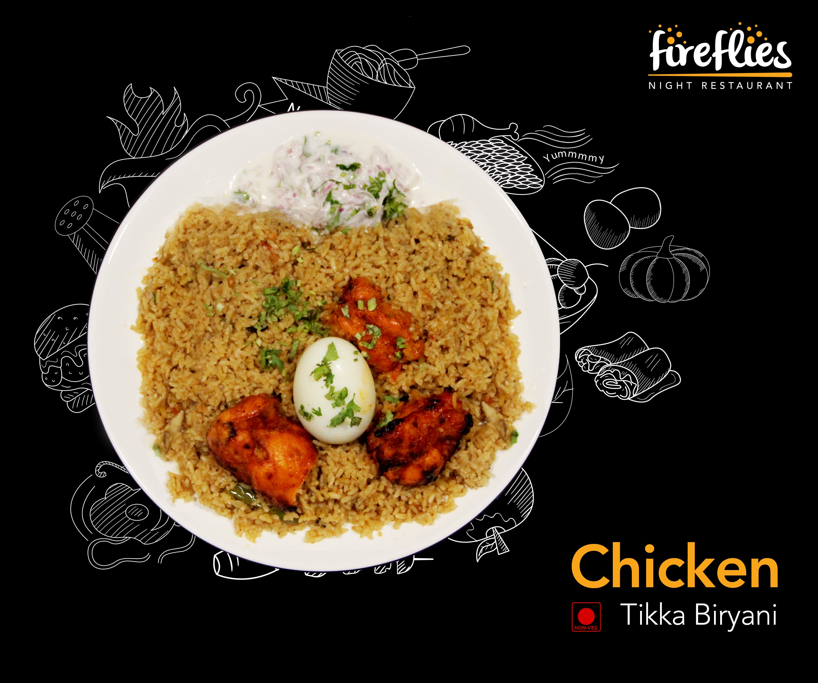 Chicken Tikka Biryani - fireflies