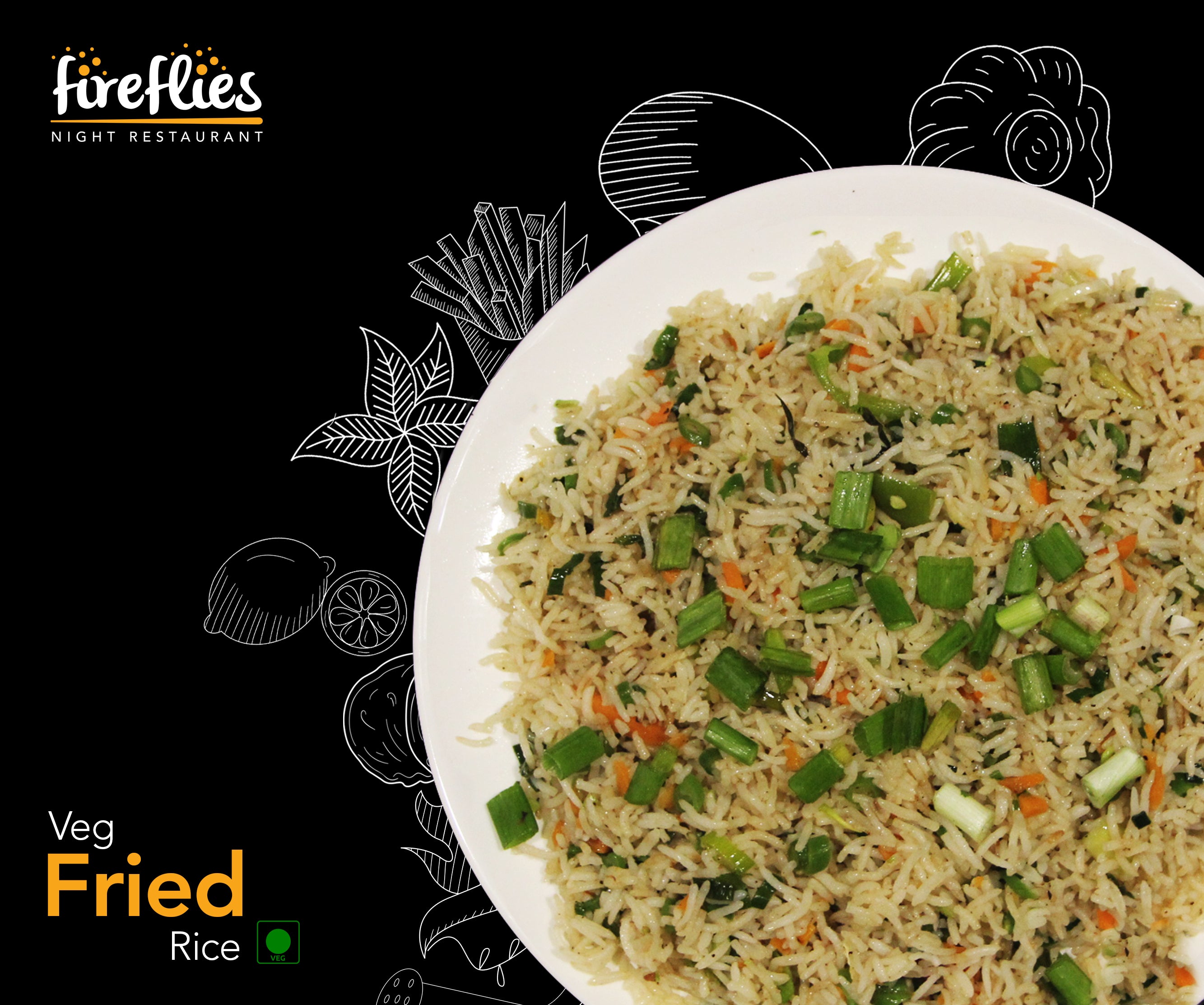 Veg Fried Rice - fireflies